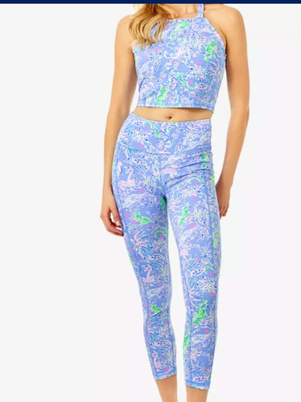 Lilly pulitzer cheetah print workout out set large!